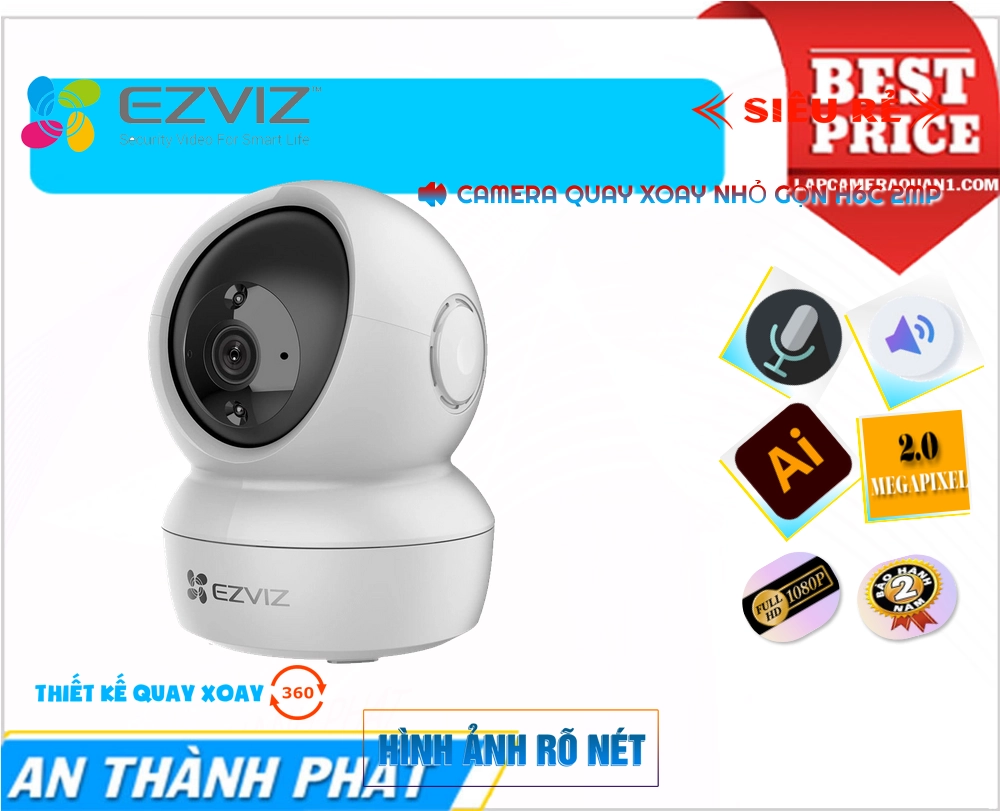 ➠  Camera Wifi Ezviz giá rẻ chất lượng cao IP Wifi H6C 2MP