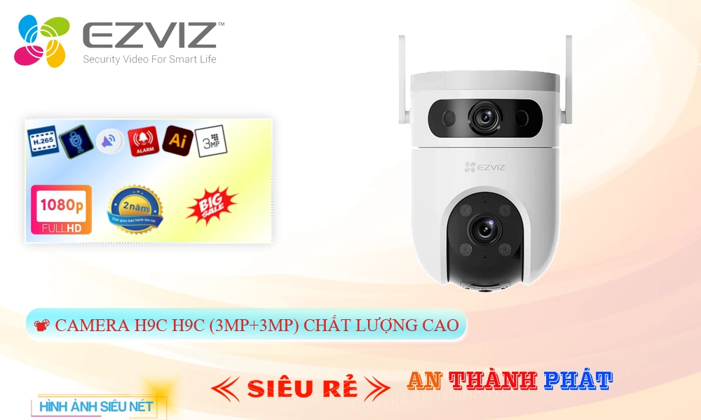 H9C (3MP+3MP) IP Wifi Camera Giá Rẻ Wifi Ezviz
