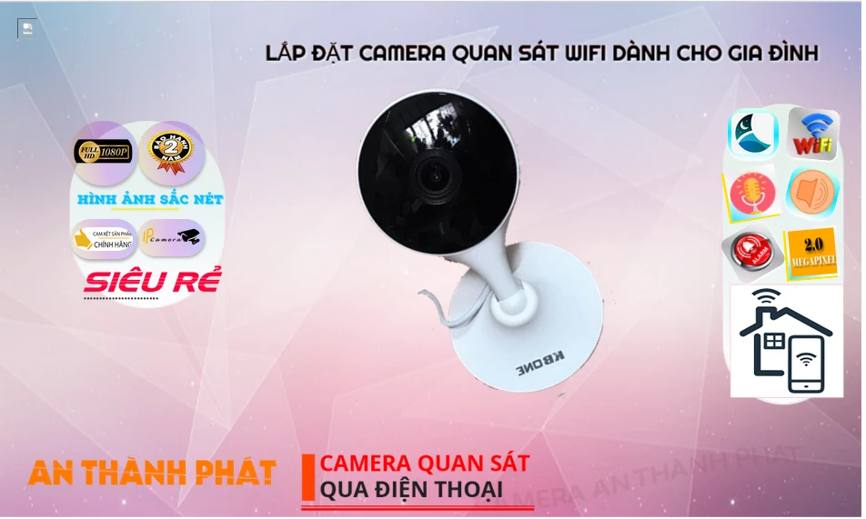 Camera An Ninh  Wifi KBone KN-H21W Sắt Nét