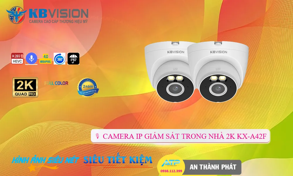 KBvision KX-A42F Camera Wifi Trong Nhà 4MP