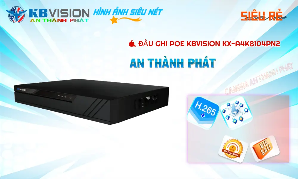 KX-A4K8104PN2 Đầu Ghi IP 4 Cổng POE Chính Hãng Kbvision