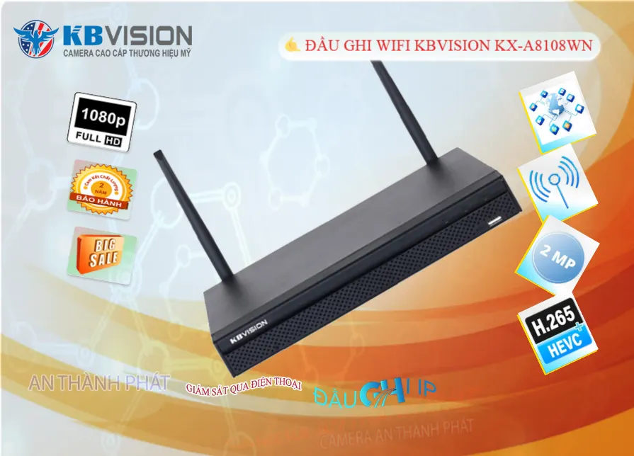 Đầu Ghi IP Wifi 8 Kênh KBvision Giá Rẻ