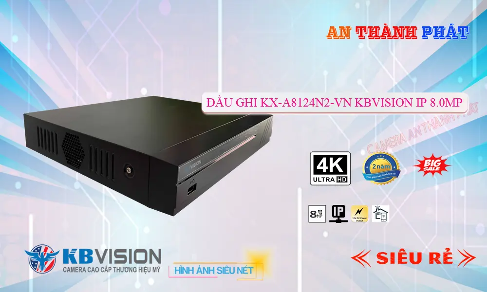 Đầu Ghi Camera KX-A8124N2-VN 4 Kênh IP Giá Rẻ