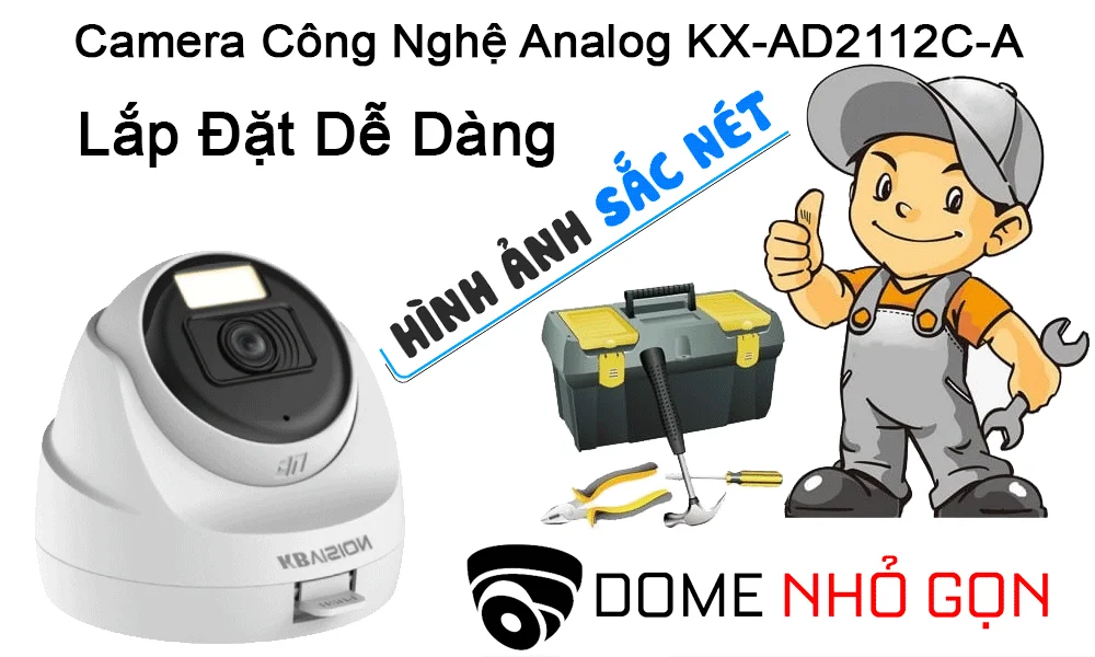 Camera Dome Kbvision KX-AD2112C-A Ánh Sáng Kép Camera Dome Kbvision KX-AD2112C-A Ánh Sáng Kép