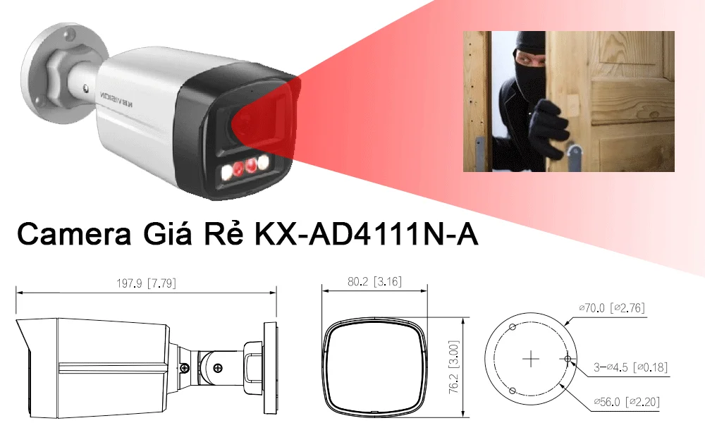 Camera Ip POE sắc nét KX-AD4111N-A Giá rẻ