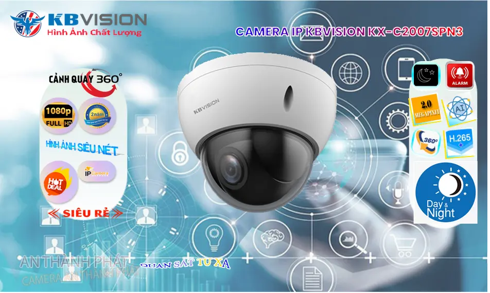 Camera IP KBvision KX-C2007sPN3 PTZ Mini Zoom 4X