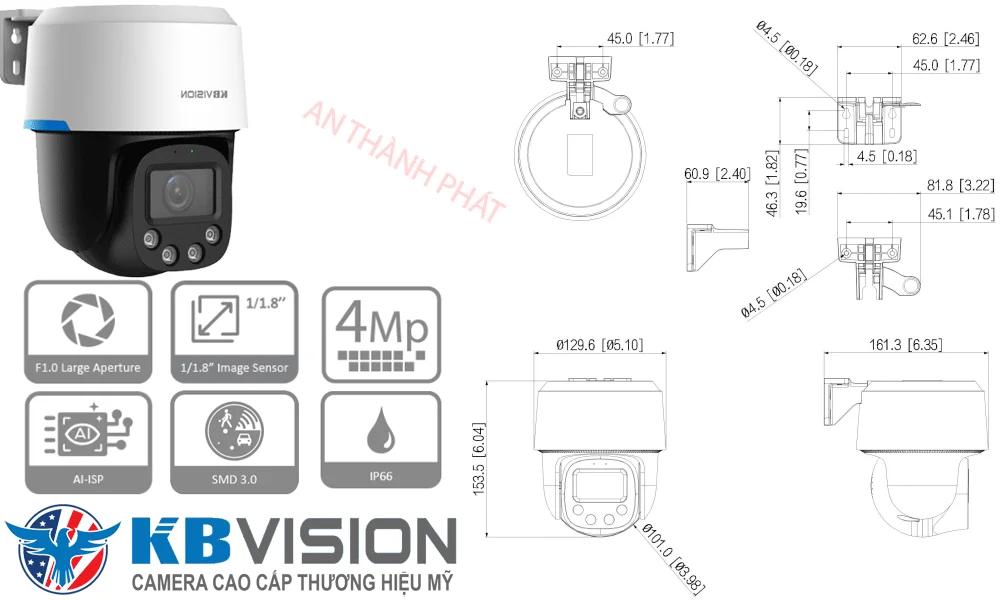 Camera Kbvisison KX-C4007CPN-PRO Xoay 360 Camera Kbvisison KX-C4007CPN-PRO Xoay 360