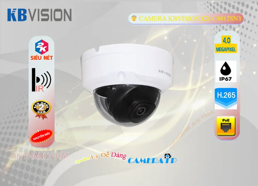 KX-C4012SN3 KBvision Camera IP Trong Nhà