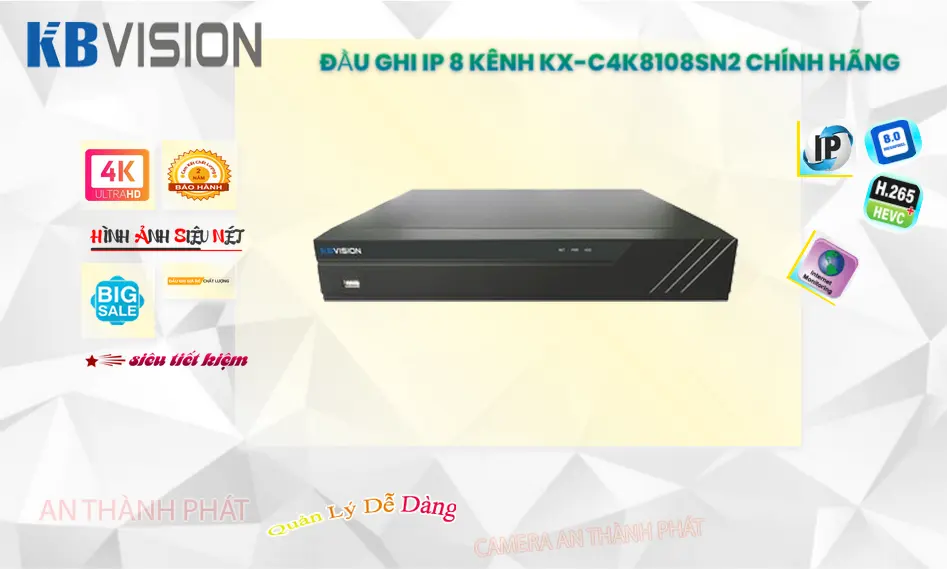 Đầu Ghi Hình Camera IP 8 Kênh 4K KBvision KX-C4K8108SN2