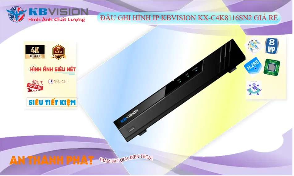 KX-C4K8116SN2 Đầu Ghi IP 16 Kênh 8MP KBvision