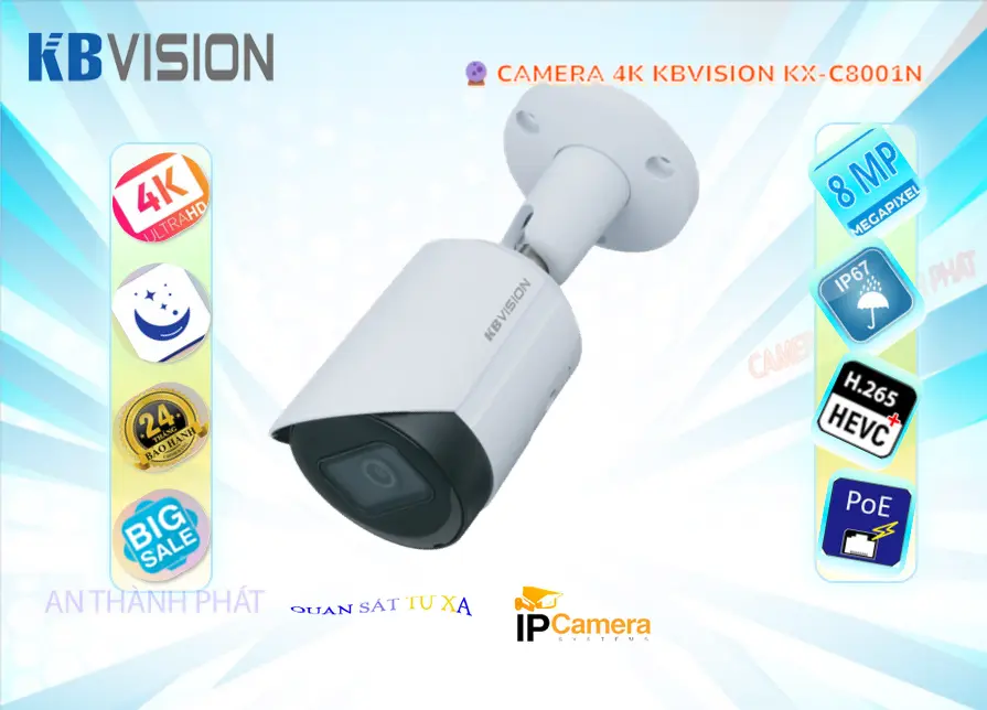 KX-C8001N Camera IP Ngoài Trời 8MP KBvision