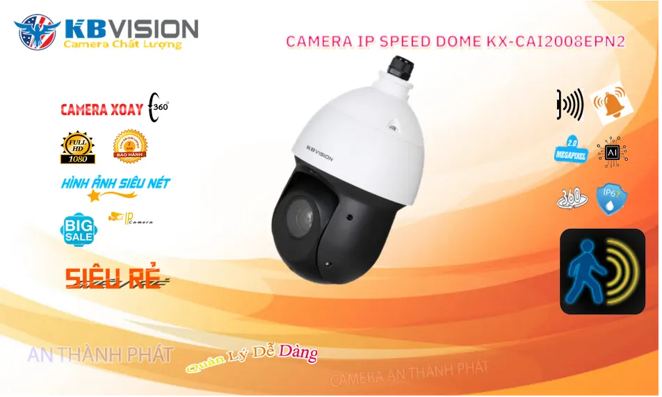 Camera IP POE Speed Dome KX-CAi2008ePN2 Zoom 25X