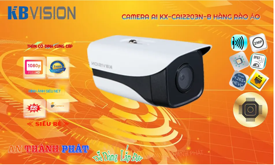 KX-CAi2203N-B Camera IP Ngoài Trời 2MP