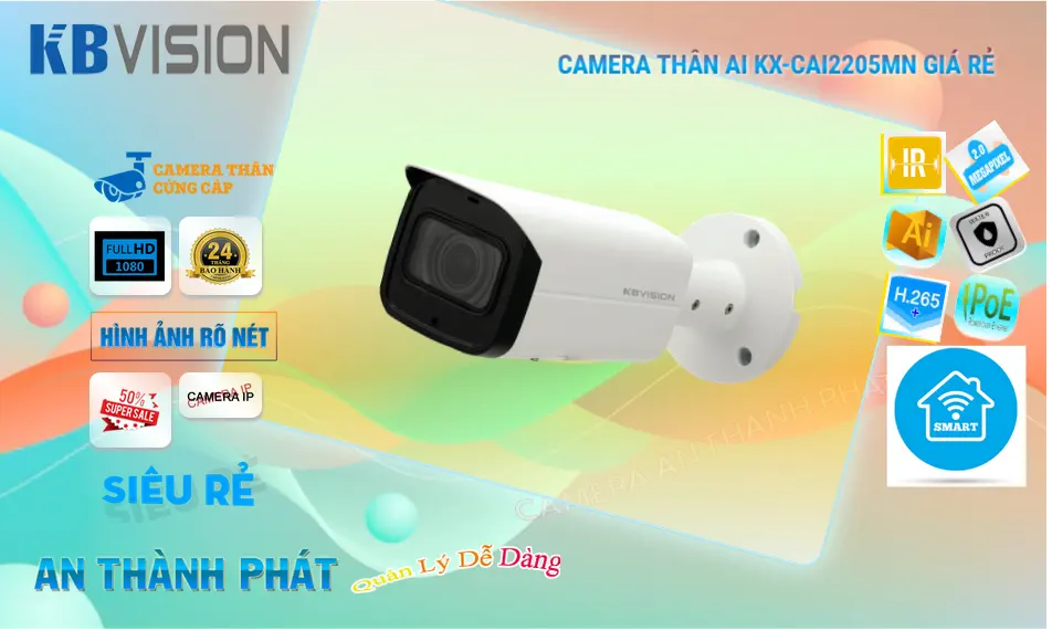 Camera IP KX-CAi2205MN Ngoài Trời Công Nghệ Ai 5MP