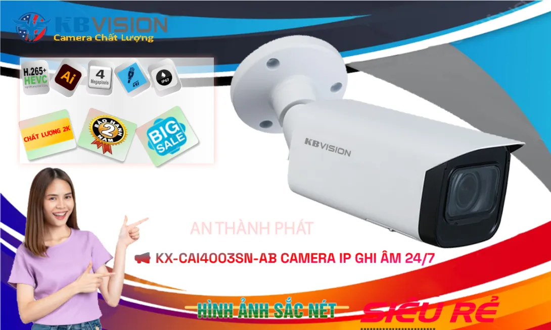 KX-CAi4003SN-AB Camera IP Ngoài Trời POE 4MP