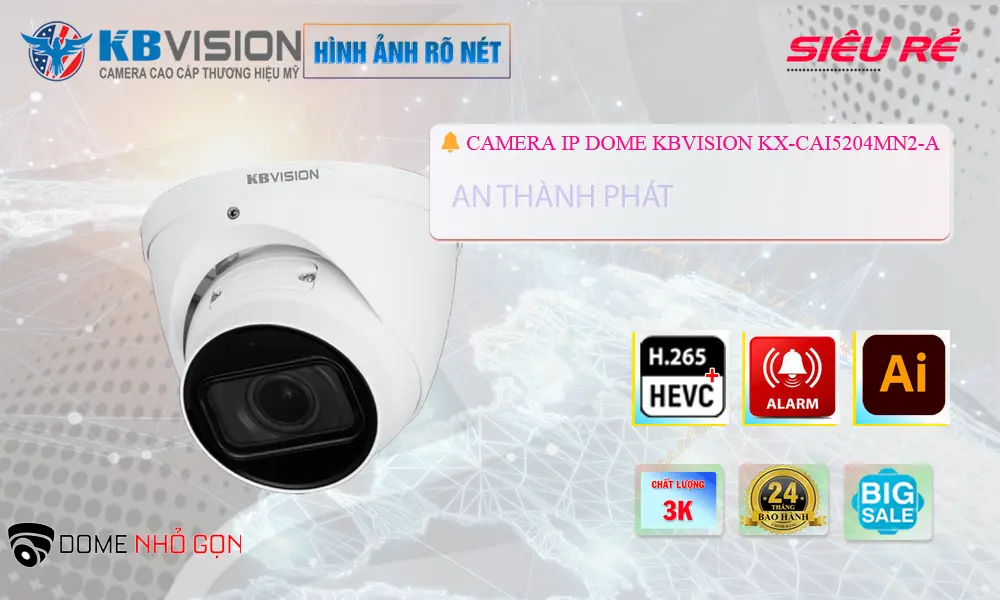 Camera IP KBvision 5MP Lắp Trong Nhà KX-CAi5204MN2-A