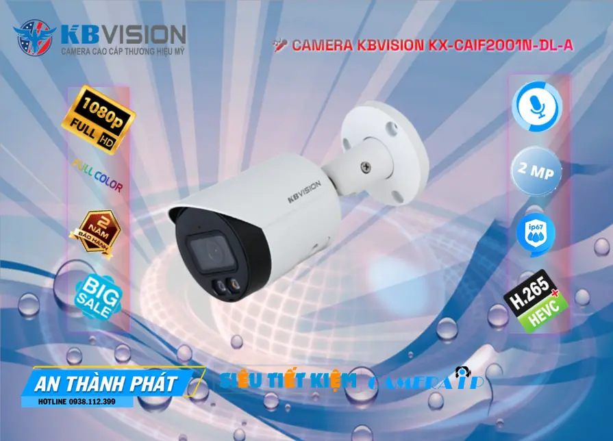 Camera IP KBvision Ngoài Trời KX-CAiF2001N-DL-A  2MP