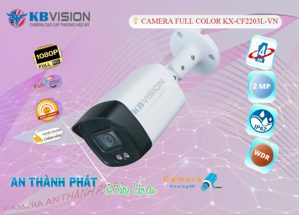 Camera KBvision Ngoài Trời Full Color KX-CF2203L-VN