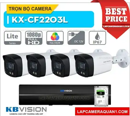 Lắp đặt camera Bộ 4 Camera Full Color KX-CF2203L
