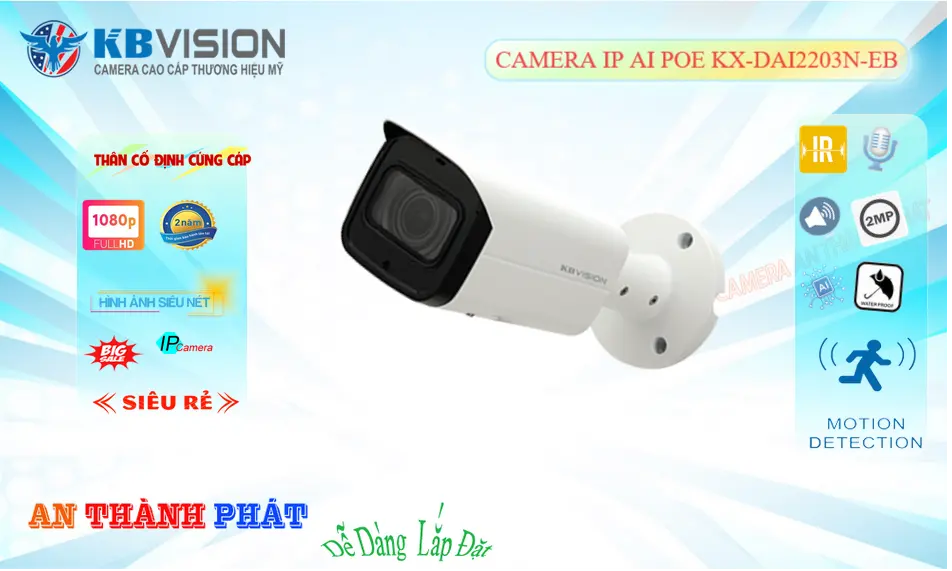 Camera IP Ngoài Trời 2MP KX-DAi2203N-EB Giá rẻ