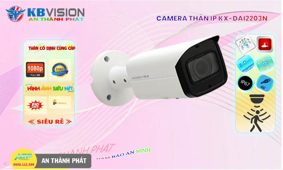 KX-DAi2203N Camera IP Ngoài Trời Ai Full HD 1080P