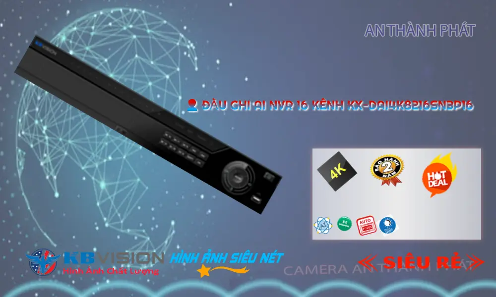 Đầu Ghi Hình 16 Kênh IP Hỗ Trợ 8 Cổng ePoE KX-DAi4K8216SN3P16 Đầu Ghi Hình 16 Kênh IP Hỗ Trợ 8 Cổng ePoE KX-DAi4K8216SN3P16