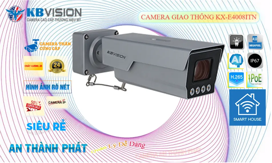 KX-E4008ITN Camera IP KBvision 4MP Dùng Cho Giao Thông