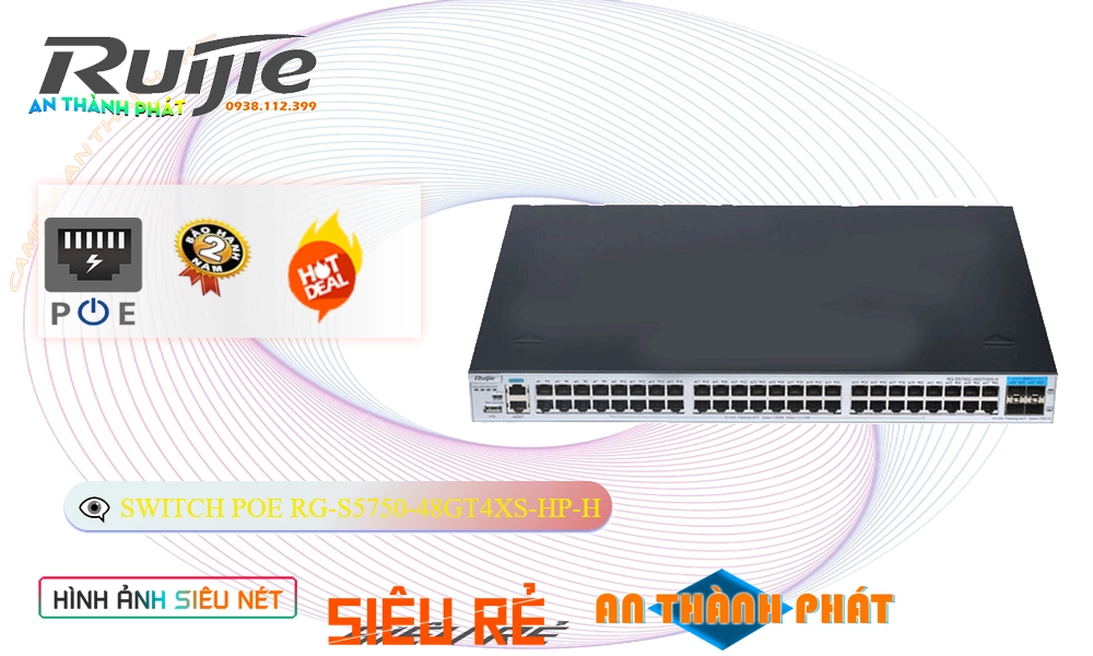 Switch chia mạng  Hãng Ruijie RG-S5750-48GT4XS-HP-H