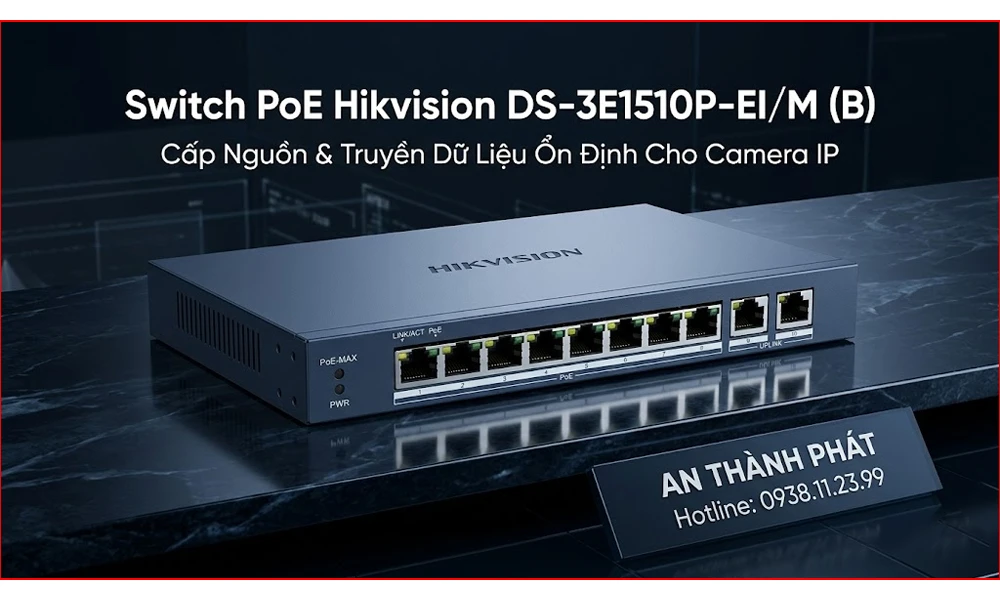 Switch PoE 8 PORT HIKVISION DS-3E1510P-EI/M B 