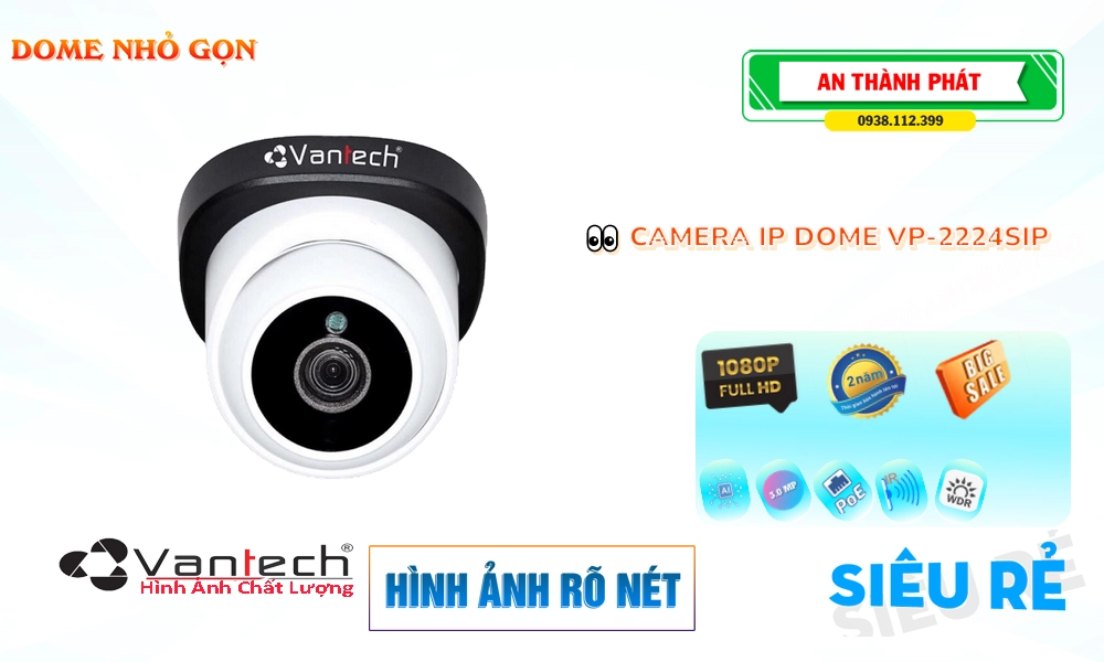 Camera VanTech Thiết kế Đẹp VP-2224SIP