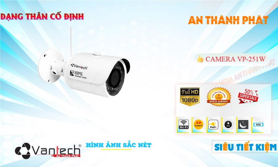 Camera Giá Rẻ VanTech VP-251W Chức Năng Cao Cấp