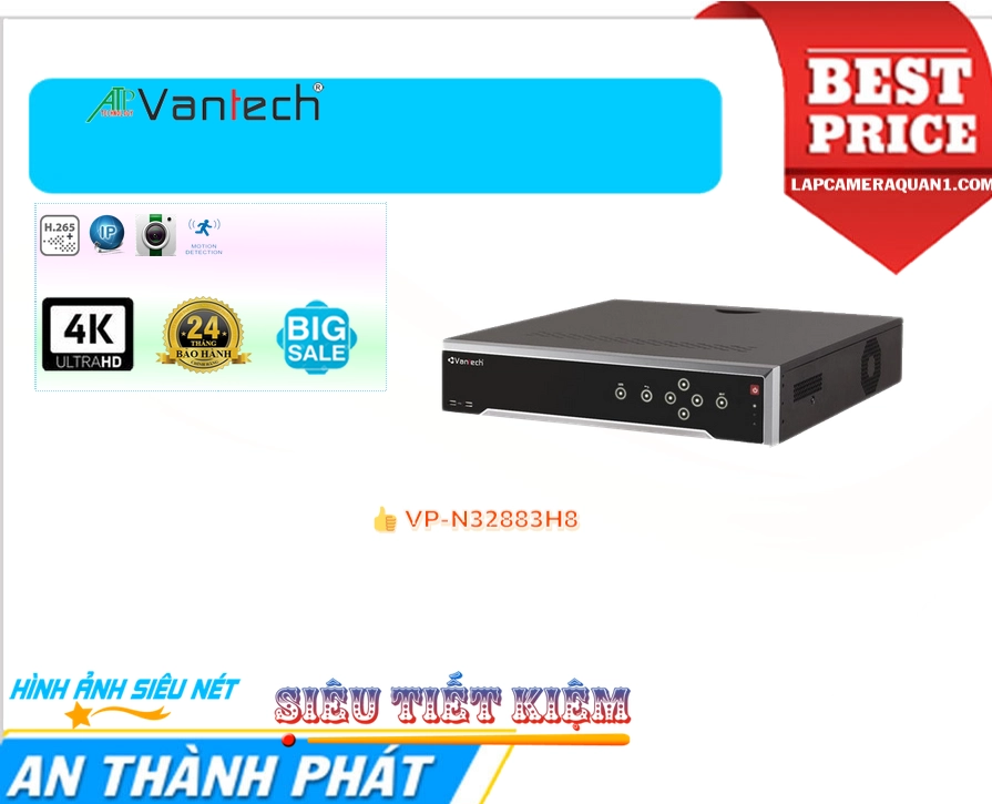 Đầu Ghi Camera VP-N32883H8 VanTech giá rẻ chất lượng cao ✲