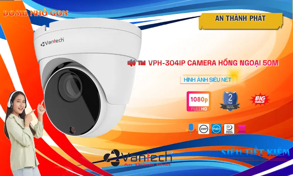 VPH-304IP Camera IP Ghi Âm Vantech 2MP