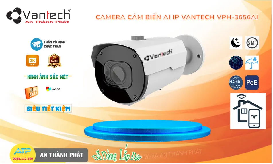 VPH-3656AI Camera IP POE Ai 5MP