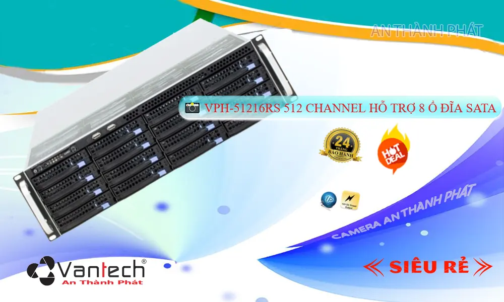 Server Lưu Trữ 512 Camera IP VPH-51208RS 8 HDD