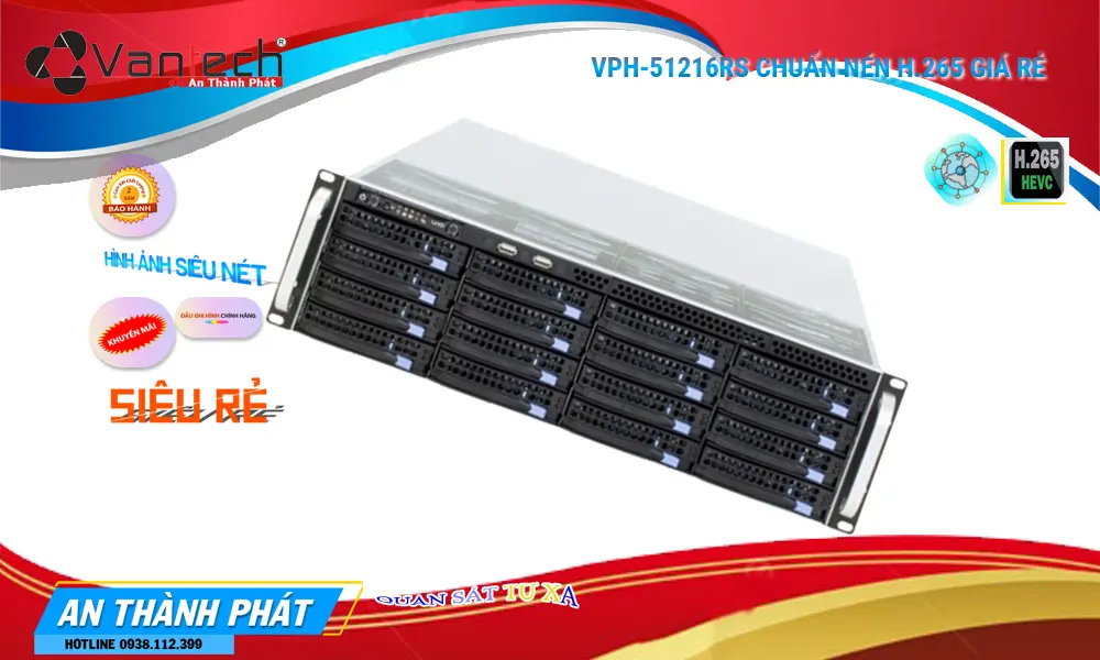 Server Lưu Trữ 512 Camera IP 16HDD VPH-51216RS