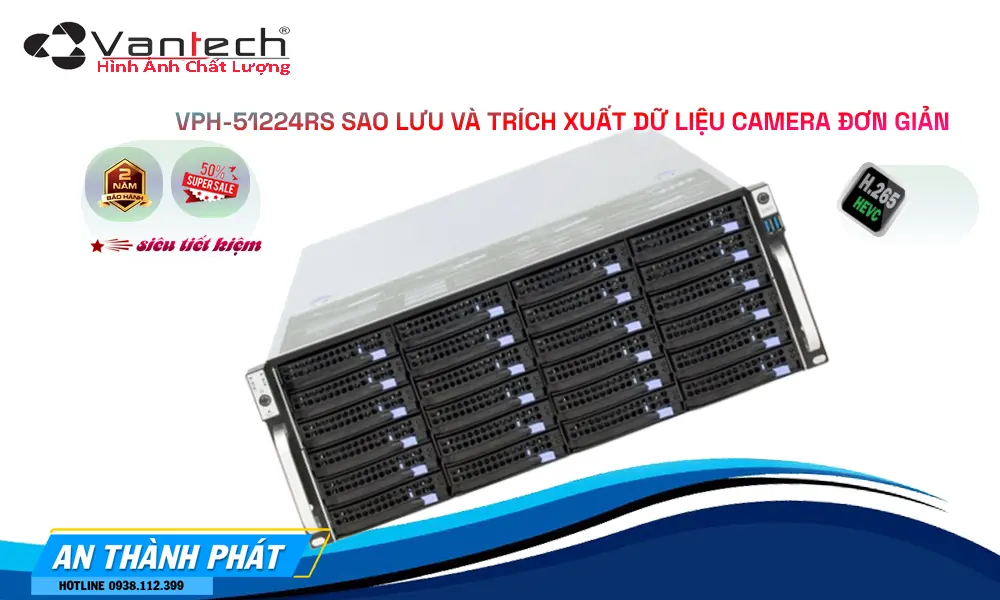 Server Lưu Trữ 512 Camera IP 24 HDD VPH-51224RS