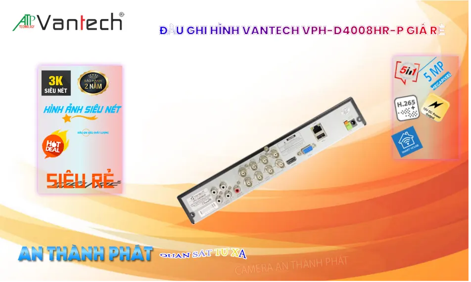 VPH-D4008HR-P Đầu Ghi Hình 8 Kênh 5MP