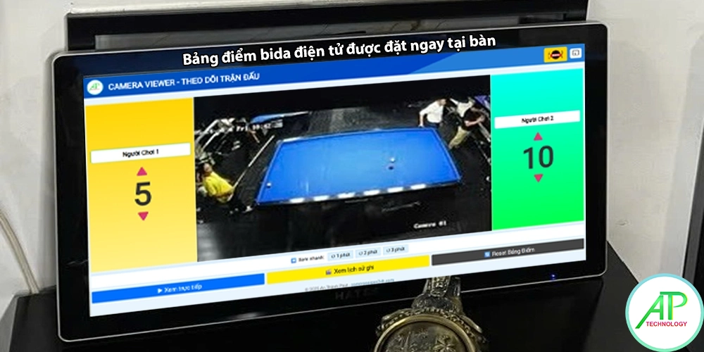Bảng điểm bida điện tử có camera check var livestream