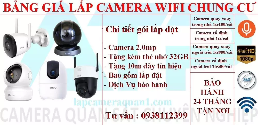 bảng giá lắp camera wifi chung cư