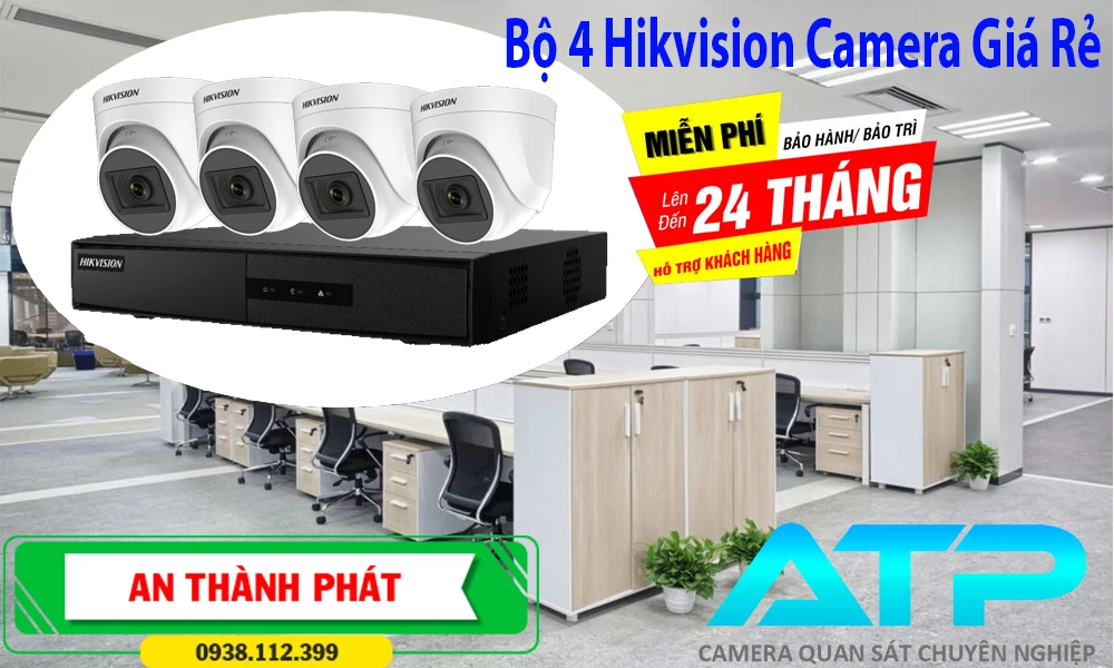 Bộ 4 Camera Vắn Phòng Giá Rẻ