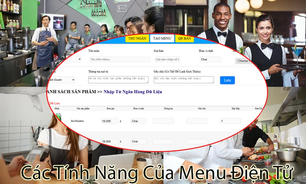 các tính năng của menu điện tử