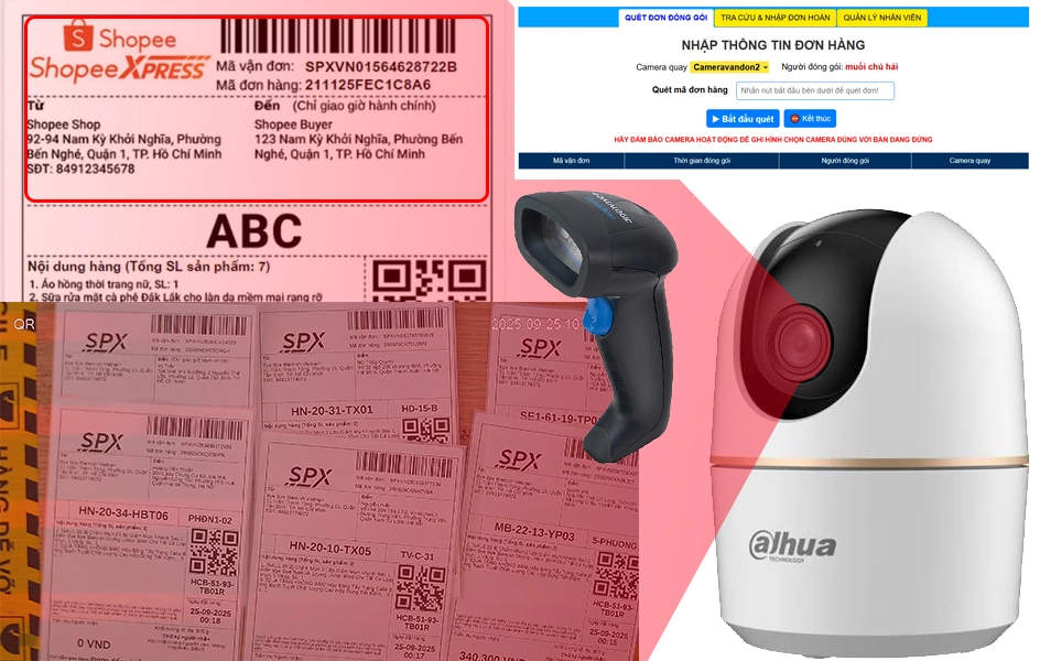 cách thức hoạt động của camera quay lại quá trình đóng hàng shoppe - tik-tok