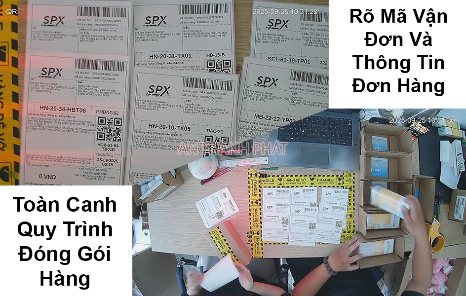 camera gói hàng và lưu thông hàng hóa