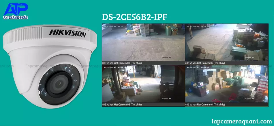 Bộ 4 con camera DS-2CE56B2-IPF quan sát chính hãng HIKvision