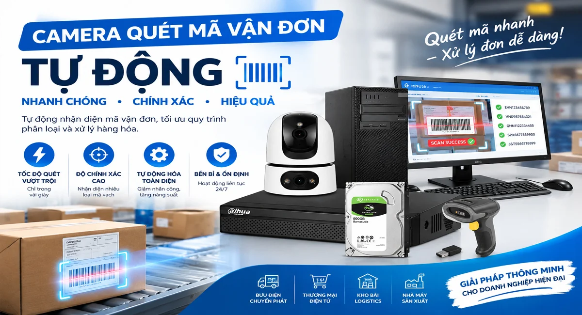 Lắp Camera Quét Mã Vận Đơn Tự Động