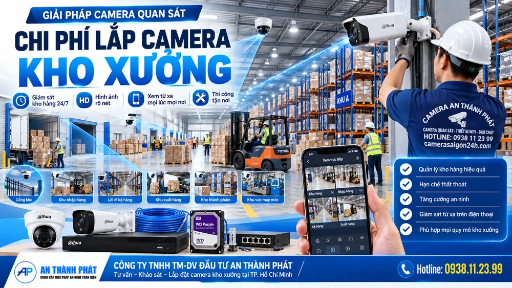 chi phó lắp camera kho xưởng giá rẻ