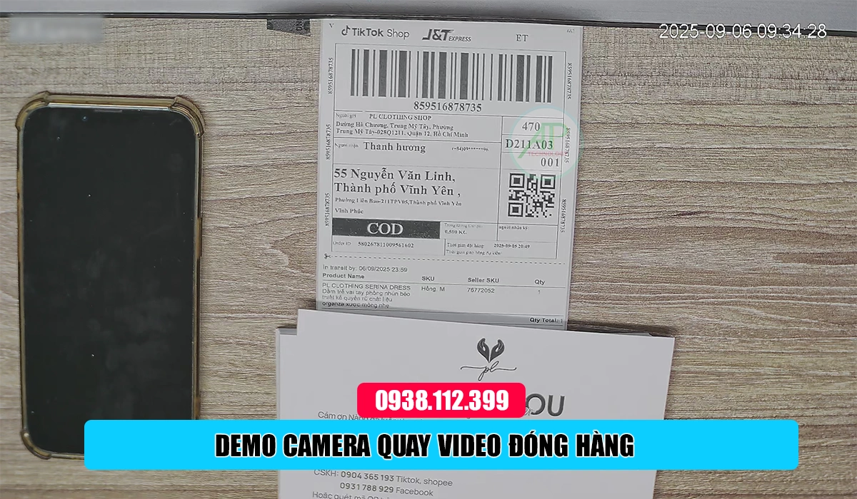 Hình ảnh demo thực tế camera quay đóng hàng