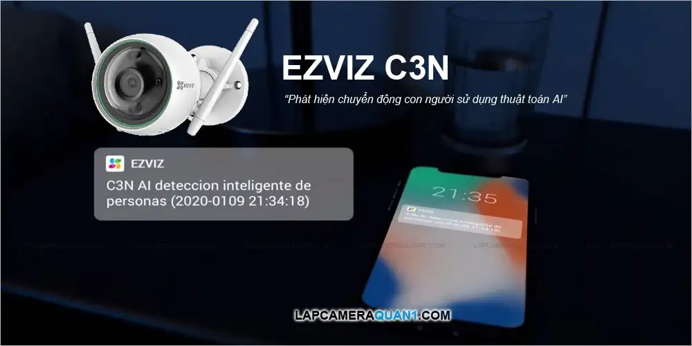 camera wifi Ezviz CS-C3N phát hiện chuyển động AI