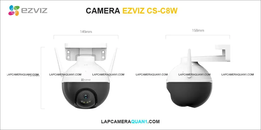 kích thước camera wifi ezviz cs-c8w